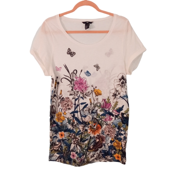 H&M Floral Print Tunic Tee Shirt | US XS - Picture 1 of 5